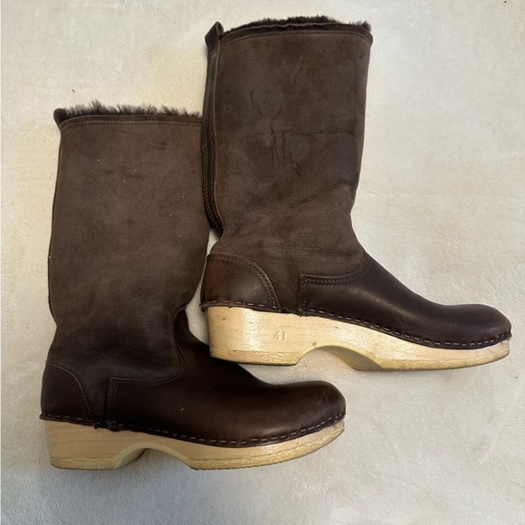 No. 6 Shearling Clog Boots. Women’s size 10 (eur 41) Dark Brown - Picture 2 of 7
